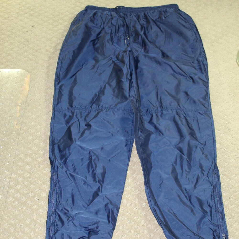 Vintage Women’s Nike Blue Nylon Track Pants Size L  Zippers